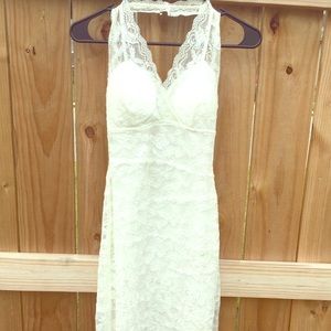 White Lace Halter Dress 💕